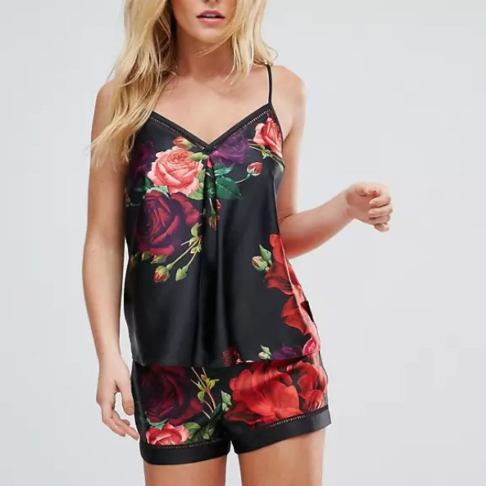 B By Ted Baker Juxtapose Rose pyjama cami top size US 8 / UK 12